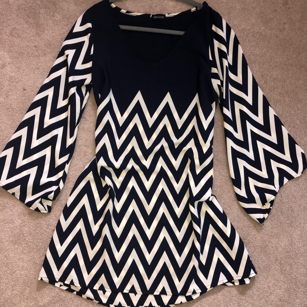 Navy and White shift dress from Love Culture